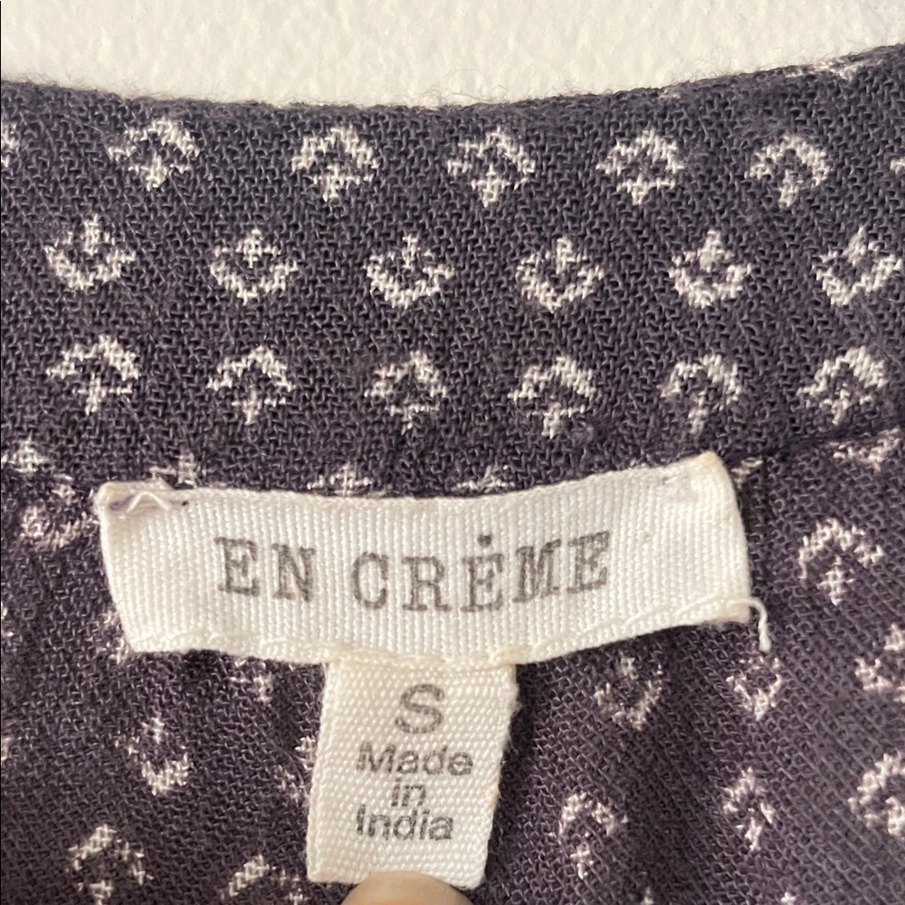 En Créme|Printed high low Blouse|Blue white|Small|EUC - Picture 9 of 12